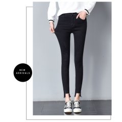 Fashion Hong Kong Students Jeans Tight Women Pants 0837 - 3 Sizes (Black)