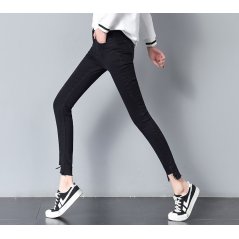 Fashion Hong Kong Students Jeans Tight Women Pants 0837 - 3 Sizes (Black)
