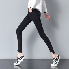 Fashion Hong Kong Students Jeans Tight Women Pants 0837 - 3 Sizes (Black)