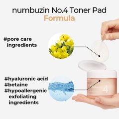 numbuzin No.4 Pore Zero Peeled Egg Toner Pad, 70 Pads / 6.42 fl.oz / 190ml | Pore Care, Sebum Care, Moisturizing
