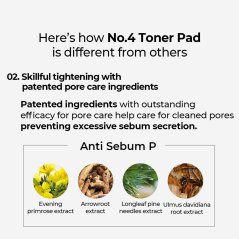 numbuzin No.4 Pore Zero Peeled Egg Toner Pad, 70 Pads / 6.42 fl.oz / 190ml | Pore Care, Sebum Care, Moisturizing