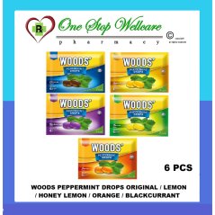 Woods Peppermint Drops Original/Lemon/Honey Lemon/Orange/Blackcurrant