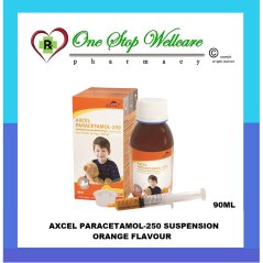 Axcel Paracetamol-250 Suspension Orange Flavour 90ml (Exp: 03/2026)