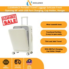 Clearance Portable Travel Luggage Suitcase 20 inch (White)
