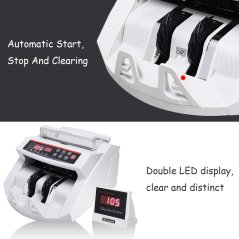 Goplus Money Counter Worldwide Bill Counting Machine Detector (White)