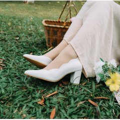 Madreshoes Lily Scallop Block Heel - 7 Sizes (6 Colors)
