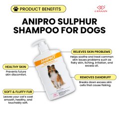 Canaan Anipro Sulphur Dog Shampoo for Dermatitis Issue - 500ml