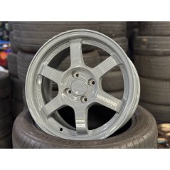 New 15X7 ET35 AOW Flow Formed TE37 Rim (4 Wheel) Gloss Grey 4X100