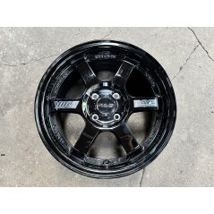 New 15X7 ET35 AOW Flow Formed TE37 Rim (4 Wheel) Gloss Black 4X100
