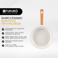 Fukuro Shiro Ceramic Non-Stick Fry Pan - 26cmFukuro Shiro Ceramic Non-Stick Fry Pan - 26cm