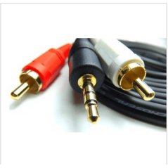 Hometech2u 3m/10ft 3.5mm Stereo to 2-RCA Male Plugs AV Audio Video Cable (Black), eRomman Marketplace