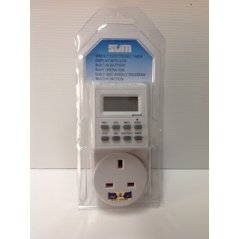SUM Electronic Digital Timer Socket Plug LCD Display (White)