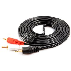 Hometech2u 3m/10ft 3.5mm Stereo to 2-RCA Male Plugs AV Audio Video Cable (Black), eRomman Marketplace