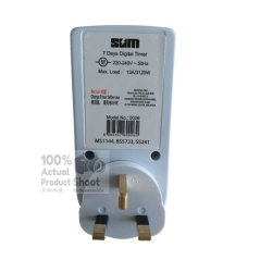 SUM Electronic Digital Timer Socket Plug LCD Display (White)