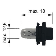 Trifa Plastic Base Lamps 02724 Black 1,2W 12V BAX 10d/B8,5d 02724 Bulb - 10pieces