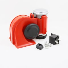 Trombe Rouge 24V Nautilus Compact Twin Air Stebel Horn - Italy (Red)