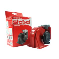Trombe Rouge 24V Nautilus Compact Twin Air Stebel Horn - Italy (Red)