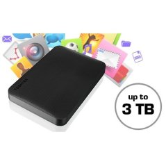Toshiba DTP210 1TB Canvio USB 3.0 Portable Hard Drive (Black - White)