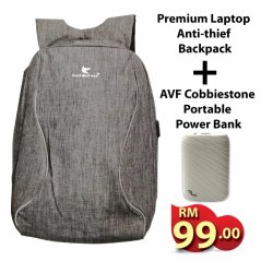 Ipohonline Laptop Anti-thief Backpack With External Charging USB Port (Grey)
