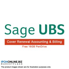 Ipohonline Sage Cover  Renewal - Sage UBS Accounting & Billing - 1 Year (Basic) + Add-on Upgrade User Pack  2 User ( TOTAL : 3 USER ) - Free 16GB Pendrive, eRomman Marketplace