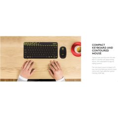 Logitech MK240 Nano Wireless Keyboard + Mouse Combo (Black - White)