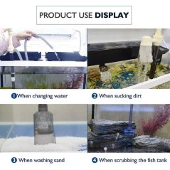 Gdeal Battery Water Pump Aquarium Fish Tank Cleaner Kit (Black)