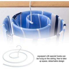 Home Laundry Sun Quilt Round Drying Spiral Cloth Hanger Rack (White)