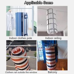 Home Laundry Sun Quilt Round Drying Spiral Cloth Hanger Rack (White)