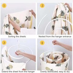 Home Laundry Sun Quilt Round Drying Spiral Cloth Hanger Rack (White)