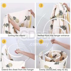 Sun Quilt Spiral Laundry Hanger Space Round Drying Rack (White)