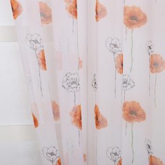 Lotus Flower Tulle Printed Ring Transparent Curtain (3 Colors)