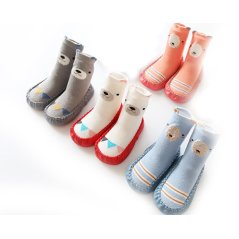 Baby Tube Socks Shoes Anti-slip Bottom Combed Cotton Floor (4 Colors)