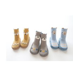 Baby Tube Socks Shoes Anti-slip Bottom Combed Cotton Floor (4 Colors)