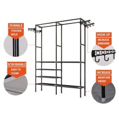 Stainless Steel Closet Wardrobe Clothes Garment Rack (2 Colors)