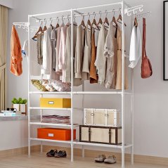 Stainless Steel Closet Wardrobe Clothes Garment Rack (2 Colors)