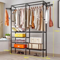 Stainless Steel Closet Wardrobe Clothes Garment Rack (2 Colors)