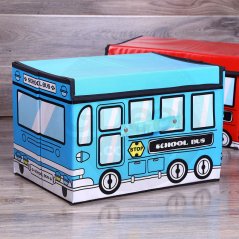 GTE School Bus Toy Organizer Folding Storage Toy Chest And Kid Clothes (2 Colors)