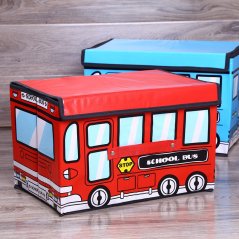 GTE School Bus Toy Organizer Folding Storage Toy Chest And Kid Clothes (2 Colors)
