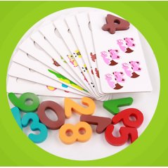 Children Cartoon Map Wooden Reading Card for 36 Months+ (Colorful)