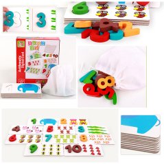 Children Cartoon Map Wooden Reading Card for 36 Months+ (Colorful)
