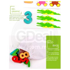 Children Cartoon Map Wooden Reading Card for 36 Months+ (Colorful)