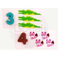 Children Cartoon Map Wooden Reading Card for 36 Months+ (Colorful)