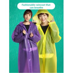 EVA Thick Reusable Waterproof Rain Coat for Outdoor (5 Colors)