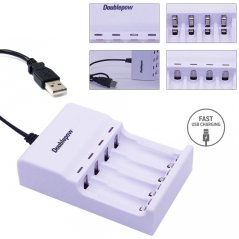 Gdeal USB 4 Slot AA/AAA Batteries Charger Adapter - DP-U82 (White)