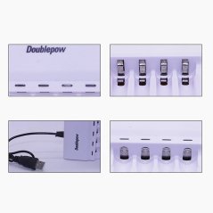 Gdeal USB 4 Slot AA/AAA Batteries Charger Adapter - DP-U82 (White)