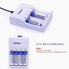 Gdeal USB 4 Slot AA/AAA Batteries Charger Adapter - DP-U82 (White)
