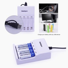 Gdeal USB 4 Slot AA/AAA Batteries Charger Adapter - DP-U82 (White)Gdeal USB 4 Slot AA/AAA Batteries Charger Adapter - DP-U82 (White)