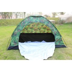 Camping Tent 2 People Outdoor Manual Construction (Military Green)
