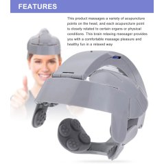 Scalp Head Massage Helmet Machine Brain Relaxation (Gray)