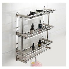 Stainless Steel Multi Layer Kitchen Bathroom Rack (Silver)